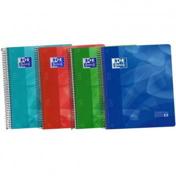 Cuaderno Oxford Europeanbook5 A4+ 120 Hojas 90g Cuadrícula 5x5 Microperforado Tapa Plástico Paquete de 5