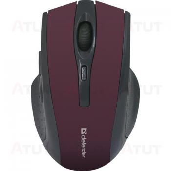Ratón Defender 52668 Rojo - USB 1600 Dpi 5 Botones - Universal - Goma