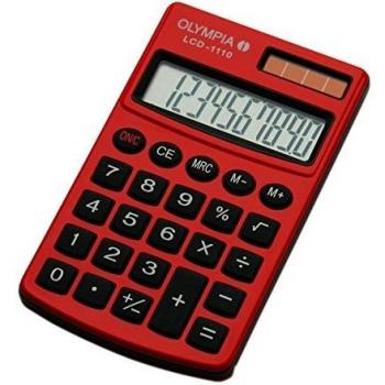 Olympia LCD 1110 Calculadora de bolsillo, color rojo