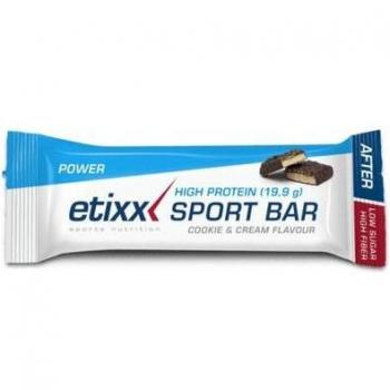 Etixx High Protein Bar Cookies & Cream - Barrita de Proteína para Deportistas con Sabor a Galleta y Crema