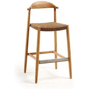 Kave Home - Taburete Nina Madera Maciza eucalipto Altura 76 cm FSC 100%