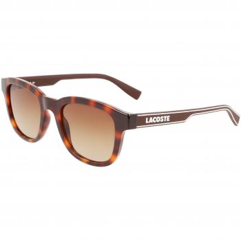Lacoste L966S Men's Square Sunglasses, Havana Brown, 50/20/145