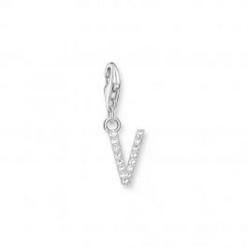 Women's Charms Charmista White Zirconia Letter V Charm Pendant 1959-051-14