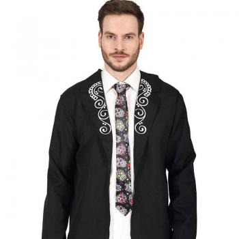Corbata Gruesa con Calaveras Mexicanas