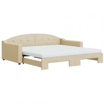 Sofá cama nido con colchón tela crema 100x200 cm