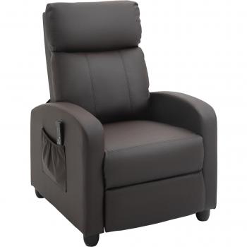 Sillón Relax de Masaje Eléctrico Reclinable Homcom con Mando a Distancia, 2 Zonas de Masaje, 8 Programas, 5 Niveles de Intensidad, Temporizador y