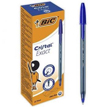 Bic Cristal Ballpoint Pens Ultra Fine 0.7mm Blue Pack of 20 992605 BC59416