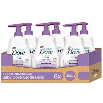 Baby Dove Gel de Ducha para Bebés Noches Tranquilas - Pack de 6 x 400 ml