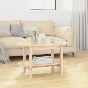 Mesa de centro de madera maciza de pino 80x45x45 cm en color marrón