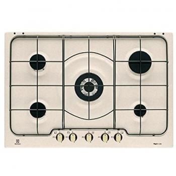 Piano de Cocina a Gas Electrolux PS750RUV 75 cm Rustico Soft 5 Fuegos 1 Quemador Triple Corona Color Arena