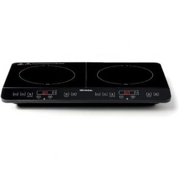 Piastra de Inducción Doble Portátil Ariete 1998, Vetrocerámica, 3500W, 12 Niveles de Potencia, Temporizador hasta 4 Horas, Seguridad para Niños, Color