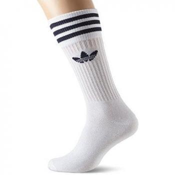 adidas Solid Crew Sock - Camiseta para hombre, color blanco, talla 43-46