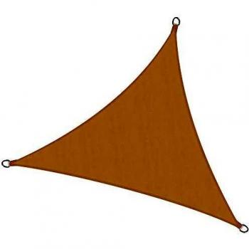 Toldo Parasol Triangular SolVision 360x360x360 cm de Poliéster 100% con Recubrimiento Hidrófugo y Protección UV color Arena