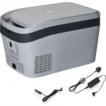 HOMCOM Nevera y Congelador Compresor Portátil 24L de -18℃ a 20℃ con Pantalla LED Táctil, Luz Interior, para Coche y Uso Doméstico,