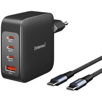 Cargador USB Intenso 140W GaN - 1x USB-A, 3x USB-C, PD3.1, QC4.0, Negro
