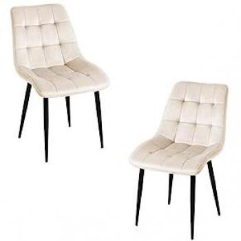 Pack 2 Sillas de Comedor Cade Terciopelo Beige