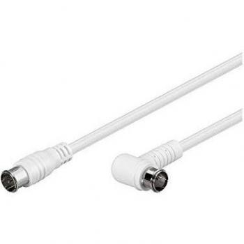 Cable Antena SAT 3,5m con Conectores F Quick M/M, 80dB, 75 Ohm, Doble Apantallado y Ángulo de 90°