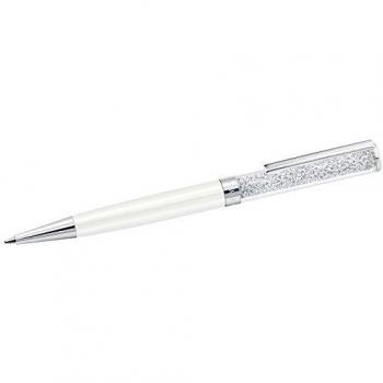 Bolígrafo Swarovski Crystalline en Blanco Cromado y Lacado