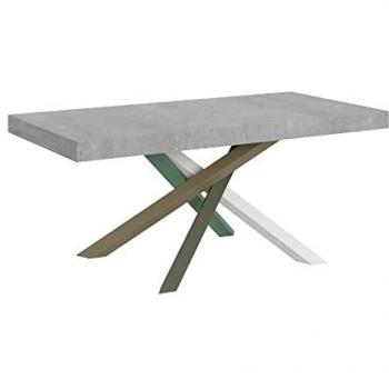 Mesa extensible Volantis 90x180/440 cm con estructura de hormigón y marco multicolor 4/A