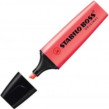 Marcador fluorescente STABILO BOSS ORIGINAL - Caja con 10 unidades - Color rojo