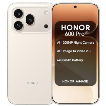 Smartphone HONOR 600 Pro 5G, 12GB RAM, 512GB Almacenamiento, Pantalla AMOLED de 6.57, Carga SuperCharge 80W, Doble SIM, Oro