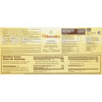 El Almendro Turrón de Nata con Nueces - 200 gr