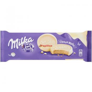 Milka Choco Wafer Blanco Galletas de Oblea con Chocolate Blanco 180g