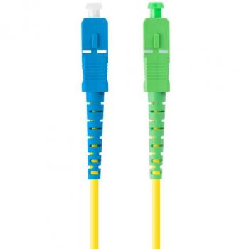 Lanberg FO-SASU-SS21-0010-YE Cable de Fibra Óptica 1m SC/APC a SC/UPC Simplex G.657.A1 LSZH Amarillo