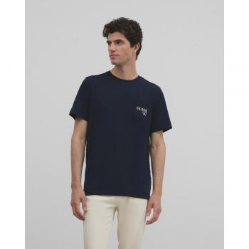 Camiseta Silbon azul marino con bolsillo de miniraquetas para hombre
