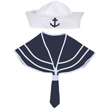 Widmann - Juego de disfraces de marinero, cuello y sombrero, marinero, capitán, lema de la fiesta, carnaval