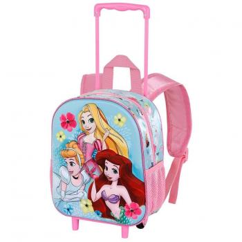 Mochila Trolley 3D Princesas Disney Karactermania, Producto Oficial, Ideal para Regalos, Dimensiones: 31x26x11cm