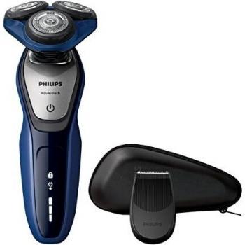 Philips Serie 5000 S5600/12 - Afeitadora Eléctrica para Hombre Rotativa, Perfilador Patillas, Estuche de Viaje, Azul