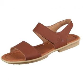 Sandalias de Piel El Naturalista N5930 Makisu para Mujer, Color Marrón Toffee, Plano, con Velcro, Casual, Talla 37