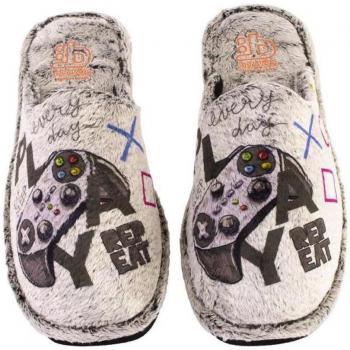 Zapatillas de casa de hombre BEREVERE 3704 gris juegos 623