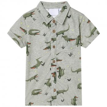 Camisa infantil caqui claro melange 128