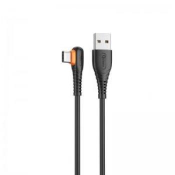 Cable Qcharx London Usb A Tipo C 3A - 1m - PVC Negro Acodado