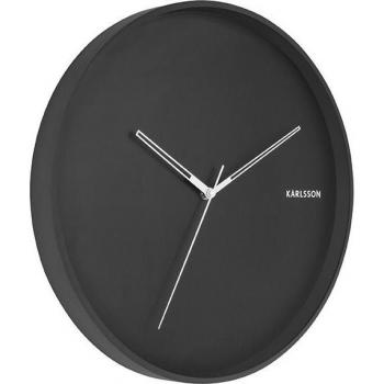Reloj de pared de metal Karlsson Hue con diseño moderno, esfera en color blanco, manecillas negras y acabado metálico mate
