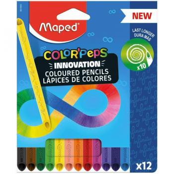 Maped Color'Peps Infinity Colored Pencils, Assorted Colors, 12-Pack