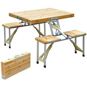 Outsunny - Mesa plegable de madera