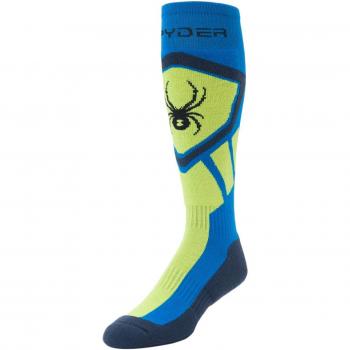 Spyder Dare Calcetines de Esquí, Hombre, Azul/Amarillo / Gris, L