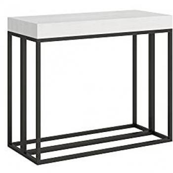 Consola extensible 90x40/196 cm Epoca Small Premium Estructura Fresno Blanco Anthracita