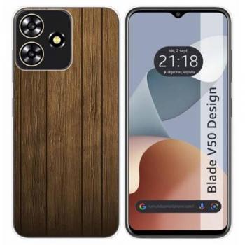 Funda de Silicona para Zte Blade V50 Design 4G con Diseño de Madera y Dibujos