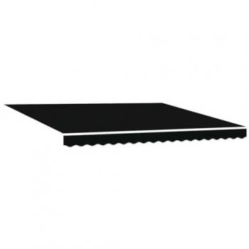 Toldo Retráctil Manual con LED Negro 400 x 300 cm, Tela Resistente a los UV y Repelente al Agua