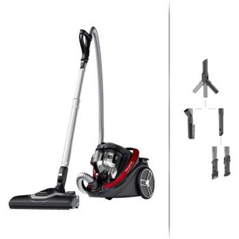 Aspirador Sin Bolsa Rowenta Silence Force Cyclonic Effitech Multi RO7933EA, 500W, capacidad de 2.5L, color Negra/Roja