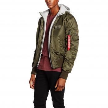 Alpha Industries MA-1 D-Tec Dark Green Bomber Jacket for Men 2XL