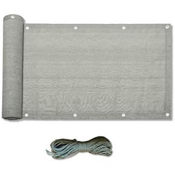 Telo Frangivista de Polietileno Gris para Balcón 90x500 cm - Pantalla de Privacidad y Sombra