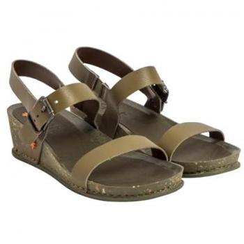 Sandalias de piel para mujer Art 1940 I Imagine, color verde, cuña de 3 a 5 cm, con Velcro, estilo casual, outlet 2024