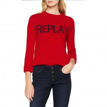 REPLAY Dk1219.000.g22571j, suéter para Mujer, Rojo