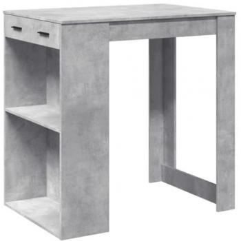 Mesa alta de bar madera ingeniería gris hormigón 102x70x103,5cm