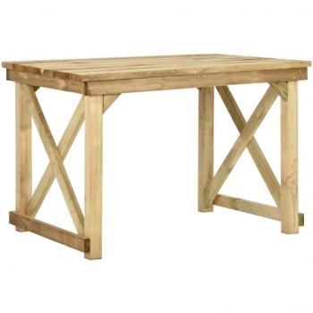 Mesa de jardín de madera de pino impregnada 110x79x75 cm Marrón